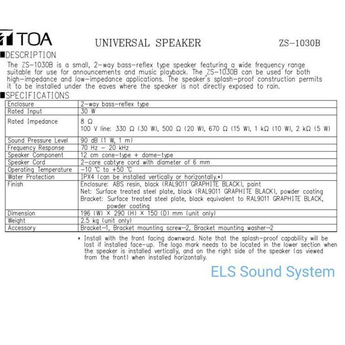 fahmifahstore / Speaker TOA ZS-1030B ZS-1030 B ZS1030B ZS1030 B 1030B Black Diskon