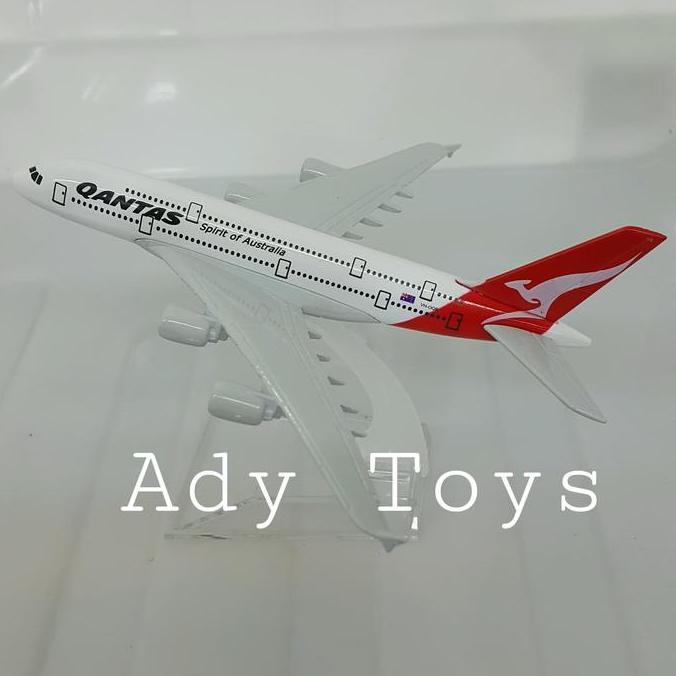 16cm Pesawat QANTAS A380 Mainan Pajangan Diecast Metal Hadiah Koleksi Anak