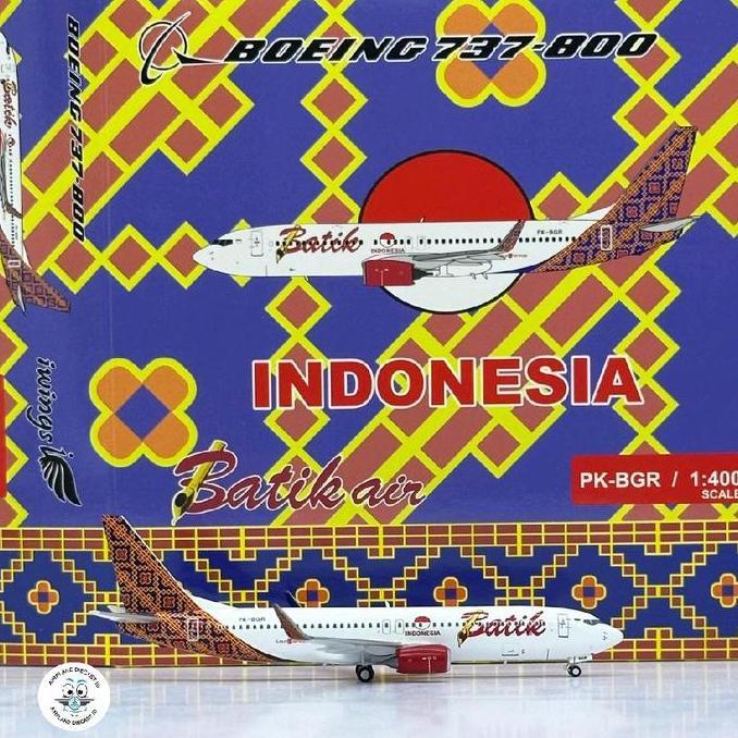 Diecast Pesawat Batik Air Boeing B737-800 PK-BGR 1:400 Scale Edition iWings Models