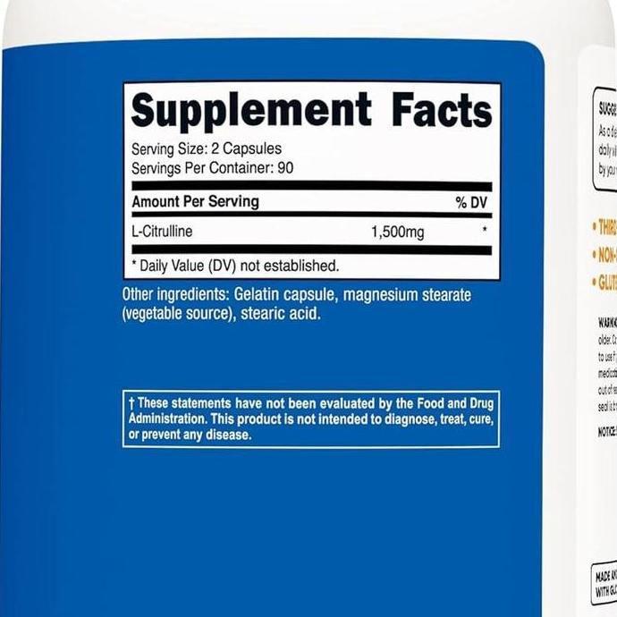 Nutricost L-Citrulline Citrulline 1500Mg 180 Capsules
