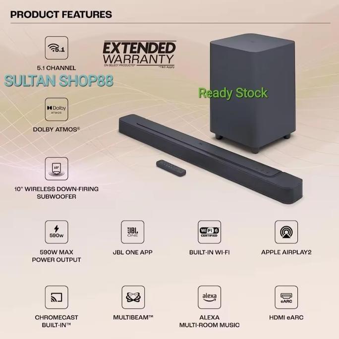 selatansana / JBL SOUNDBAR BAR 500 PRO 5.1-CHANNEL MULTIBEAM And DOLBY ATMOS I SOUNDBAR JBL BAR 500 