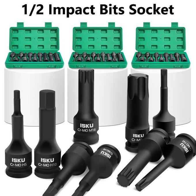 ISKU Mata Shock 10 Pcs Impact Kunci Sok Hex Star Spline Torx Bintang
