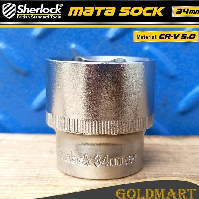 Kunci Shock 34 mm 6 PT / Sherlock Mata Sok/Sock 1/2 inch