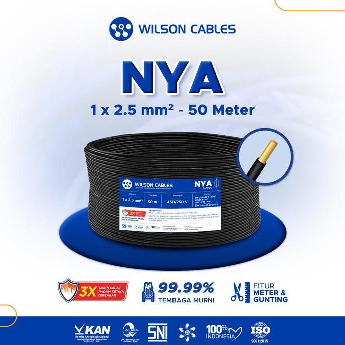 NYA 2.5 mm2 50 Meter - Kabel Tembaga Kawat Wilson Cables