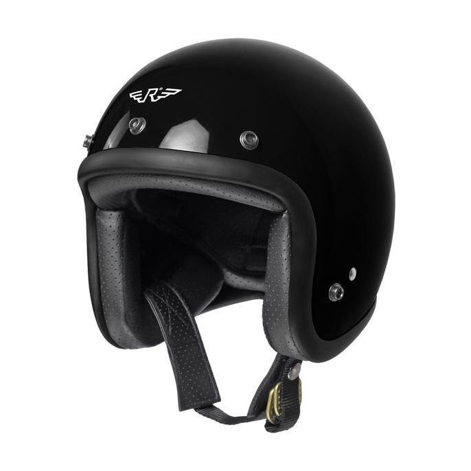 RIMC Helm Doja Black Glossy - Helm Motor Retro Klasik SNI