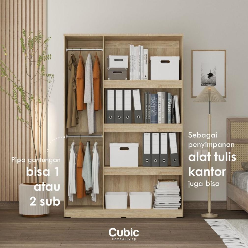 promo cubic lemari pakaian minimalis / lemari baju 3 pintu - luna lp 3p