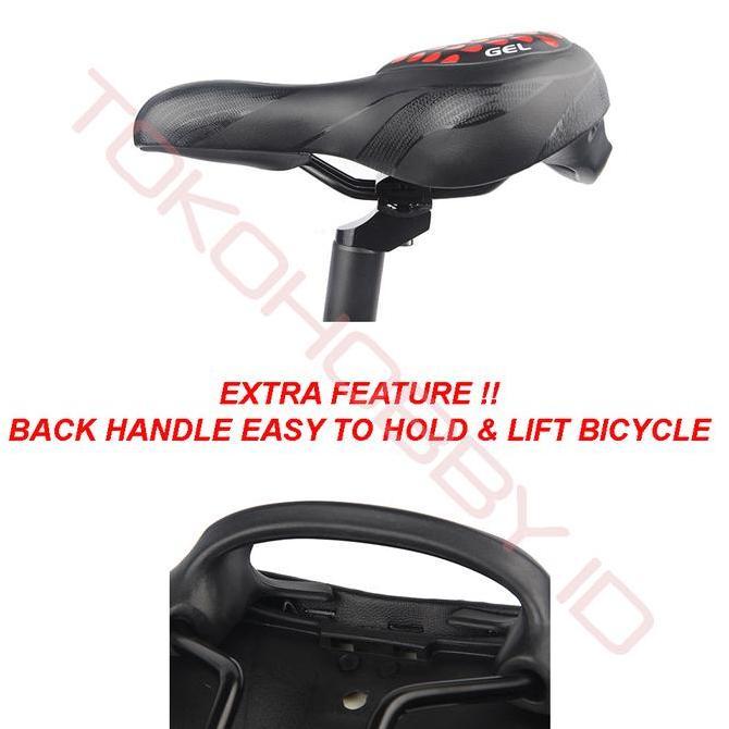 Sadel Jok Sepeda Gel Seli MTB Lebar Empuk Hollow Bolong Behel Saddle