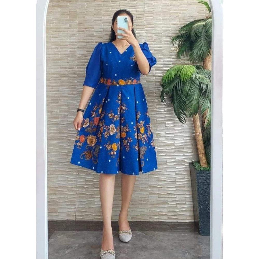 Unik Dress Batik Kekinian Cantik Pakaian Wanita Trandy Elegan Tunik Modern