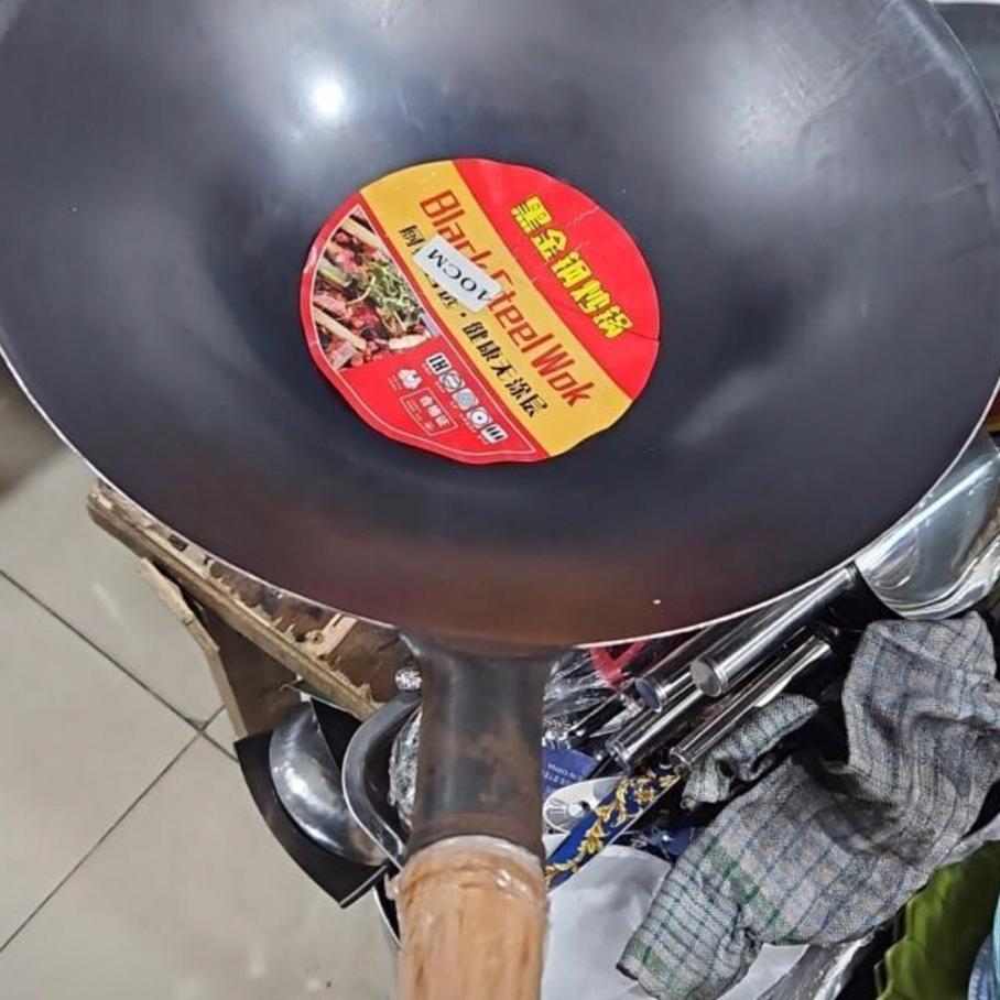 Wajan Baja 40 Cm Anti Lengket Wajan Baja Super Baja Murni Super Tebal