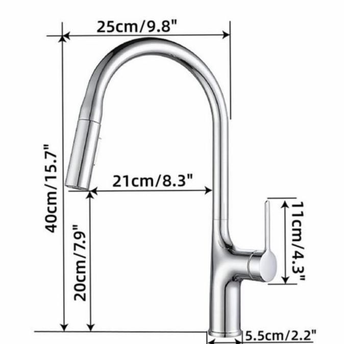 KERAN SINK PANAS DINGIN TARIK MODEL TOTO WASSER/KRAN CUCI PIRING MIXER