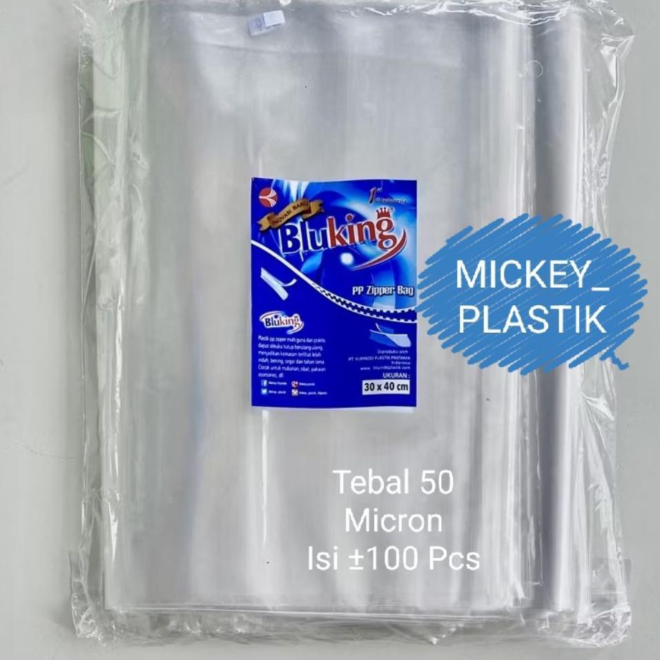 Plastik Pp Klip Bluking 30X40 Cm Tebal 50 Micron Kemasaan Snack Kacang Ziplock Zipper 30 X 40Cm Isi 