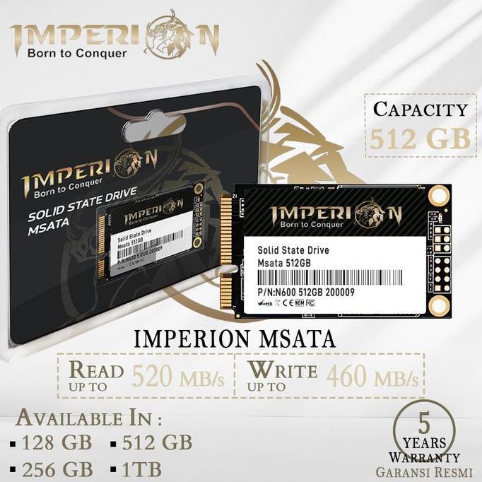 HARGA DISC - SSD MSATA IMPERION 512 GB GARANSI RESMI 5 TAHUN SSD MSATA 512GB
