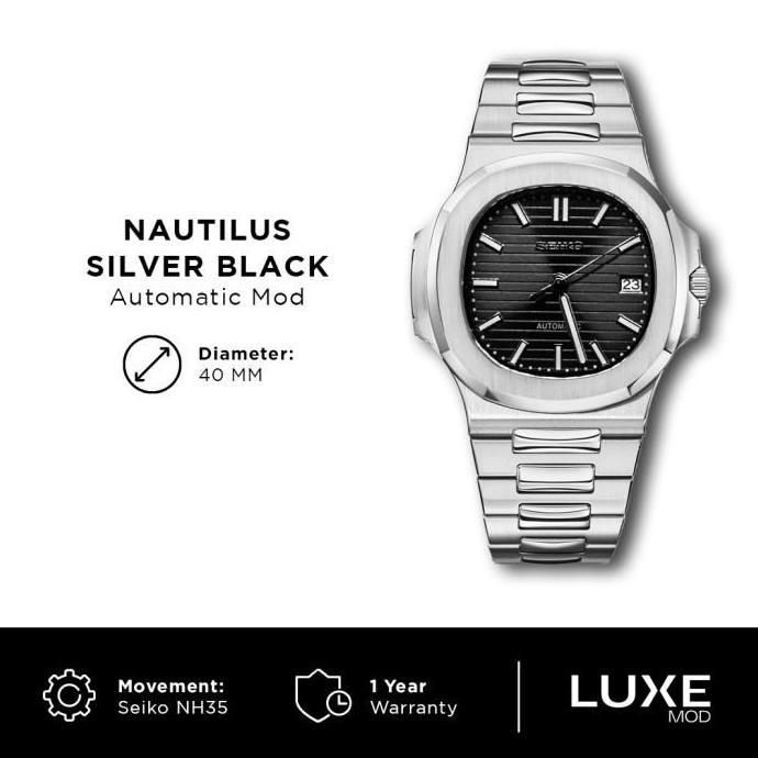 Seiko Nautilus Silver Black NH35