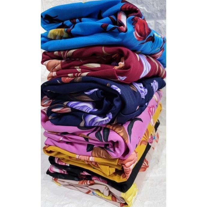 Tahan Lama  Gamis Tulip_Motif Terbaru Katun Jepang Original / Gamis Motif Bunga Tulip