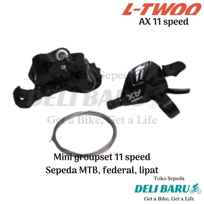 L-TWOO mini groupset 11 speed Ltwoo AX shifter kanan dan RD type short cage sepeda MTB, lipat