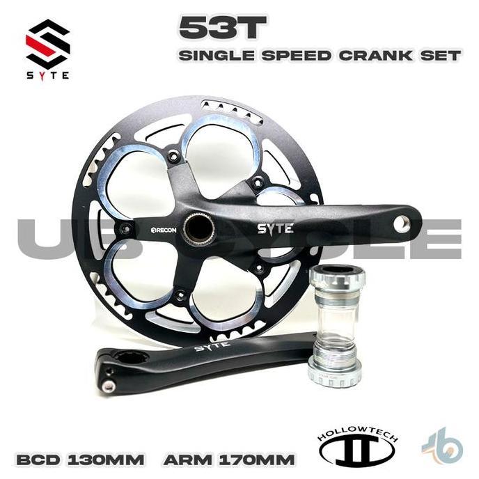 Crank Set Sepeda Lipat Hollow Tech II 53T SYTE 170mm Include BB