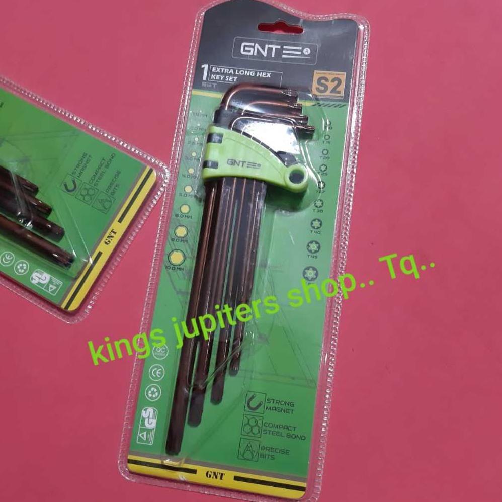 9pc LOBANG Kunci L bintang PANJANG set GNT atau IWT T10  T15 T20 T25 T27 T30 T40 T45 T50 JAPAN LONG 