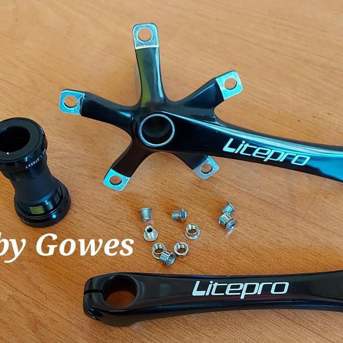 Crank Arm Litepro ORIGINAL BBHT2 Hollowtech BCD 130 utk fnhon dahon