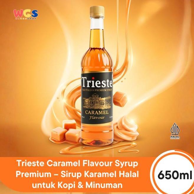 Trieste Caramel Syrup 650Ml Sirup Caramel Halal Untuk Kopi Latte Minuman