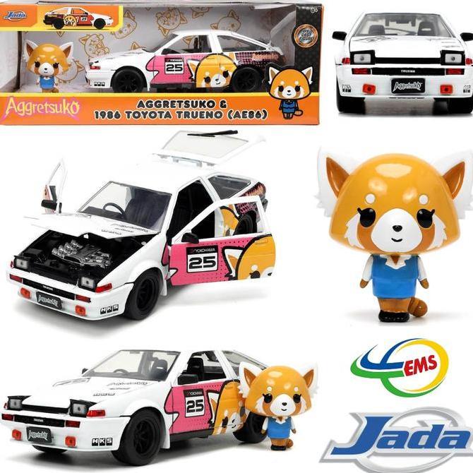 33725 - JADA 1/24 1986 TOYOTA TRUENO AND AGGRESTUKO FIGURE AGGRETSUK A2158