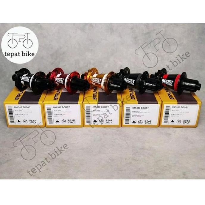 Hub Freehub Strummer HM-380 Boost TA Rear Belakang 32H Black Red