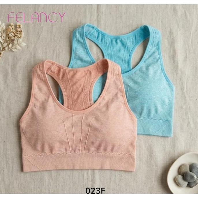 Bra Wanita Tanpa Kawat Model Sport Felancy Busa Tipis Full Cup M L XL Wireless Pakaian Dalam 023F Ol