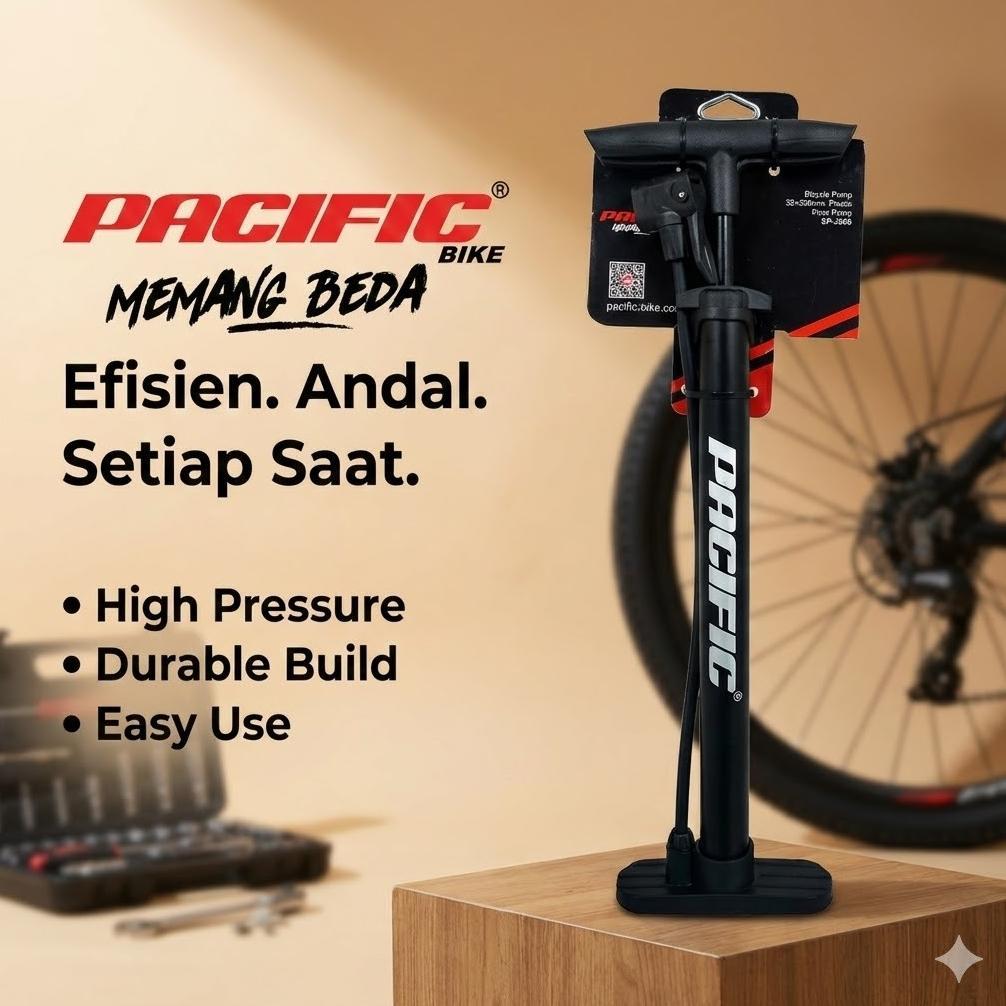 NEW Pompa Tangan Pacific Pompa Angin Sepeda dan Motor dual valve AV/FV [terbaik][terlaris]