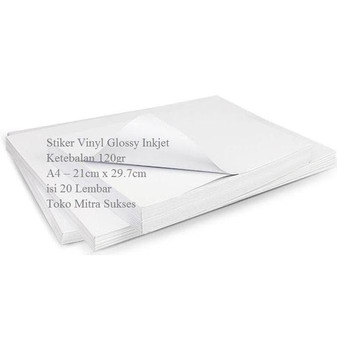 Stiker Vinyl Glossy Inkjet A4 Baru