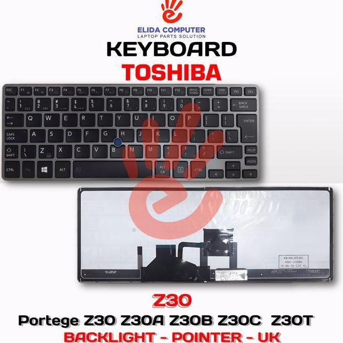 Keyboard Toshiba Portege Z30 Z30A Z30B Z30C Z30T Backlight Pointer