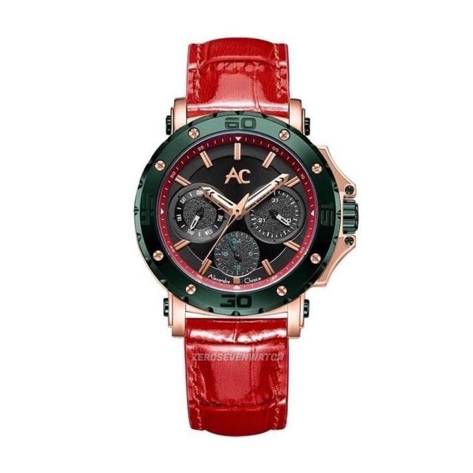 Jam Tangan Wanita Alexandre Christie Collection AC 9205 Strap Leather kulit quartz watches Simple El