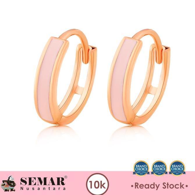 Tevanikarya - Anting Emas Jepit Rula Pink Rose Gold 10K Semar Nusantara