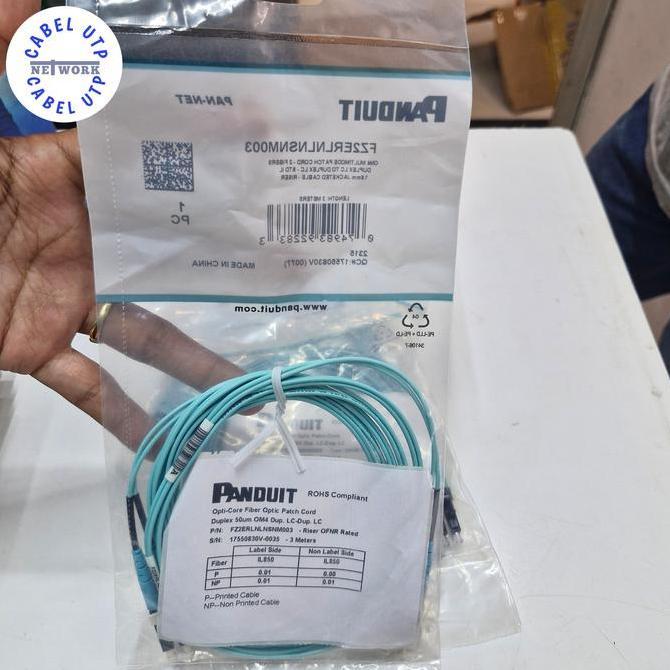 Ready  Panduit FZ2ERLNLNSNM003 OM4 Multimode Patch Cord FO LC-LC Duplex 3Meter/Patch Cord FO LC-LC D