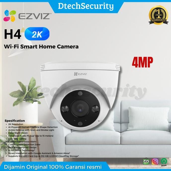 EZVIZ H4 POE 3MP IPCAM EZVIZ POE VIEW ANGLE 106 INDOR