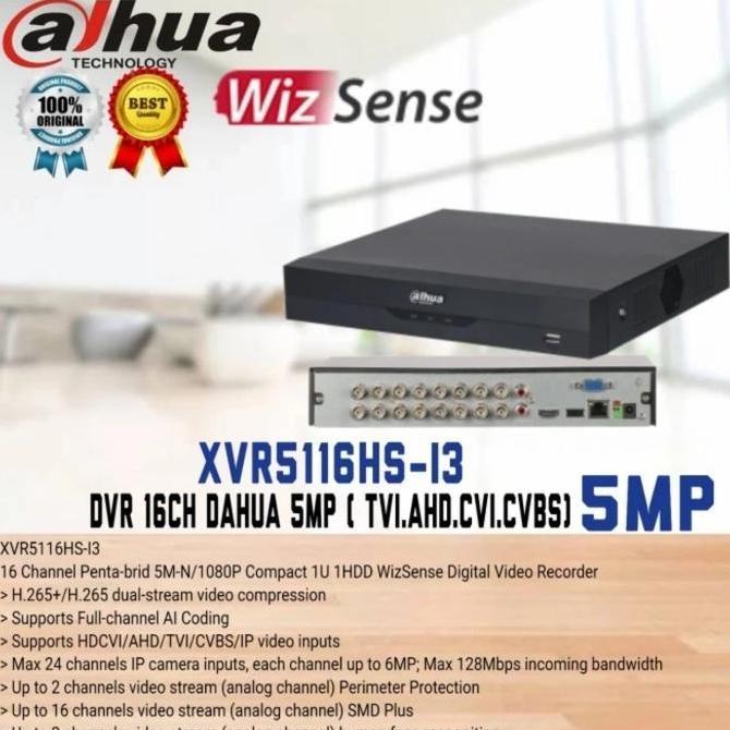 BEBAS ONGKIR - DVR 16Ch Dahua XVR-5116HS-S2 / Xvr Dahua 5MP Pentrabrid All Camera