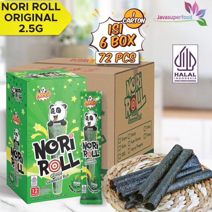 Norigo / Snack Nori Roll Grilled Seaweed Roll / Snack Rumput Laut 2.5G