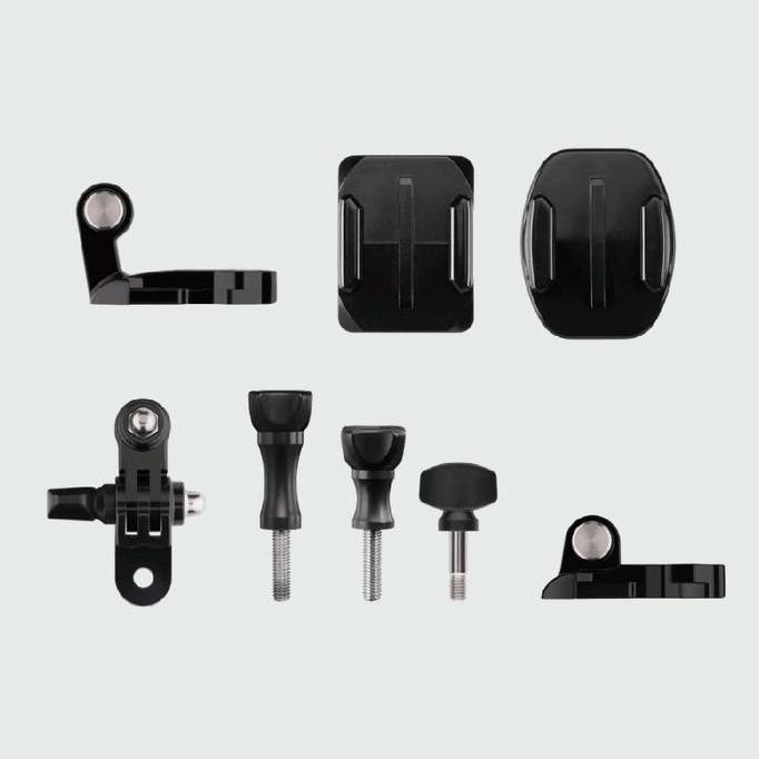 gopro grab bag original - bracket curved + flat adhesive mount + standard & vertical mounting buckle
