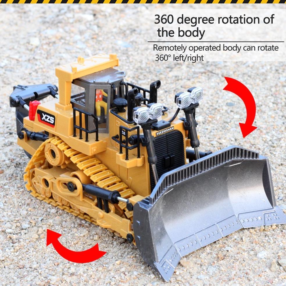 best sale mainan bulldozer remote control bulldozer rc mainan mobil kontruksi front loader lampu +su
