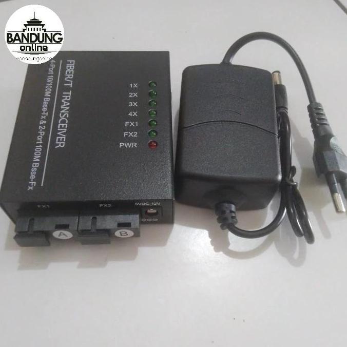 Fiber Optic Switch Media Converter 2 SC 4 RJ45 - Pasangan HTB 3100