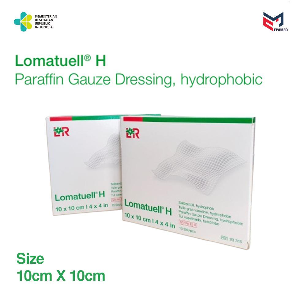Lomatuell H Kasa Pembalut Steril Antibiotik 10x10 Cm Box 10 Pcs Hydrophobic Kasa Penutup Luka lohman