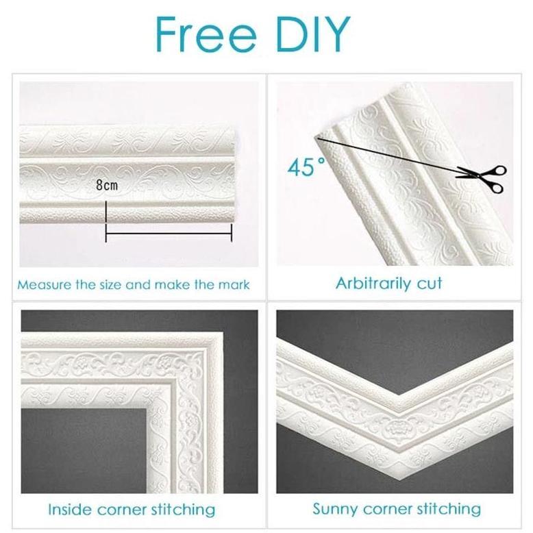 [ New ] Wall Border List Foam 3D 8Mm Wallpaper Tebal List Dinding Border Plafon Stiker Dekorasi Dind