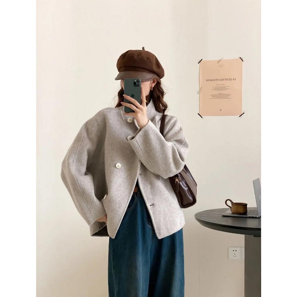PROMO TERBARU JAKET WANITA JACKET WINTER WANITA COAT KOREAN OFF WHITE CARDIGAN KOREA BAHAN PREMIUM S