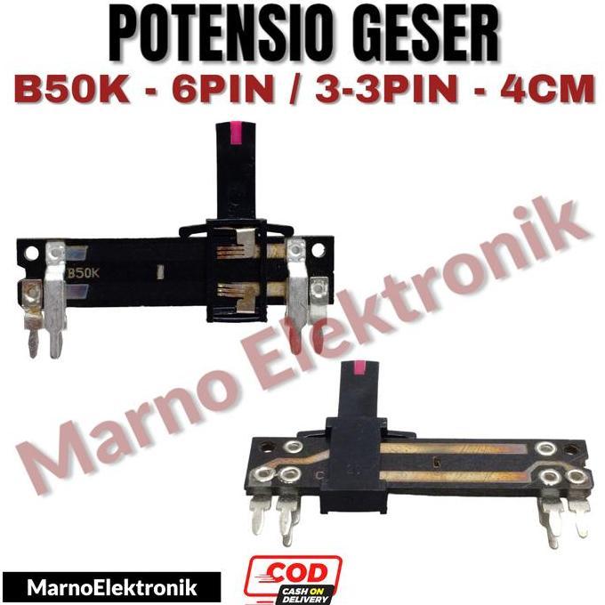 POTENSIO GESER POTENTIO MIXER 4CM B50K KAKI 3-3 6PIN 6 KAKI 4 CM 50K ASLI ORIGINAL ORI A2162