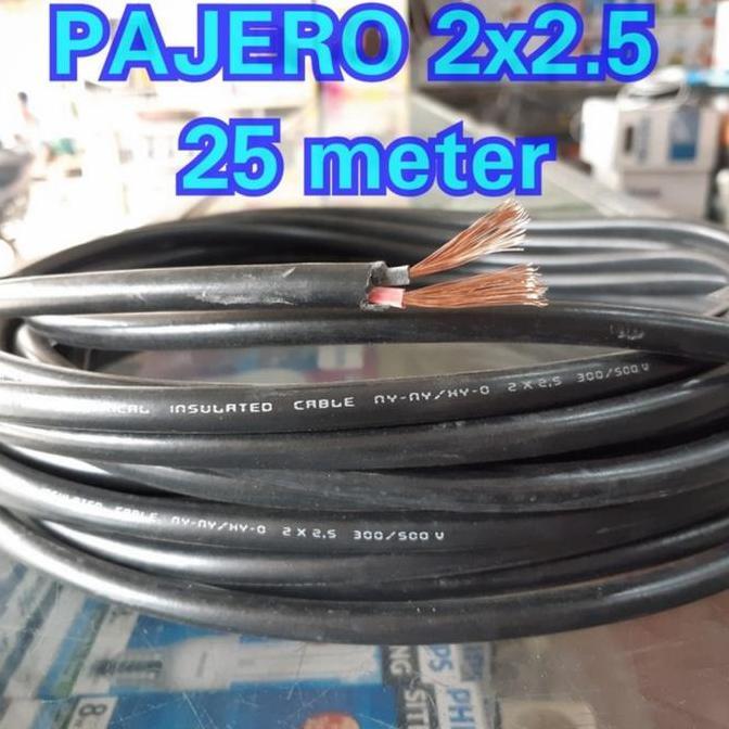 kabel listrik 2x2,5 serabut 2x2.5 hitam 25 meter