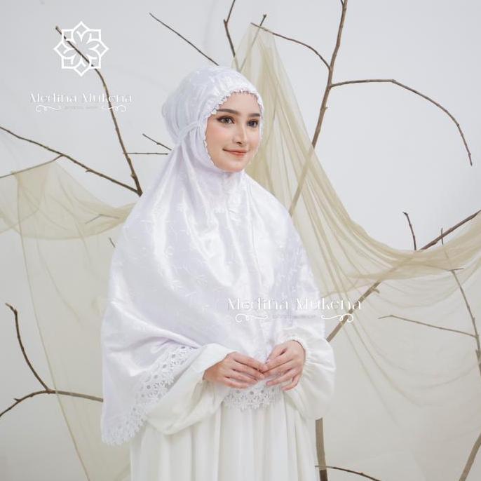 Zietoo.hijab Kerudung Bergo Hijab Instan Umroh Dan Haji Renda Mewah Sutra Premium full bordir