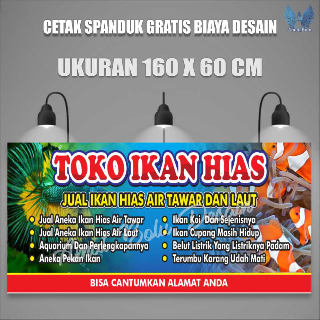 Cetak Spanduk Banner Custom TOKO IKAN , Murah & Berkualitas Outdoor Indoor