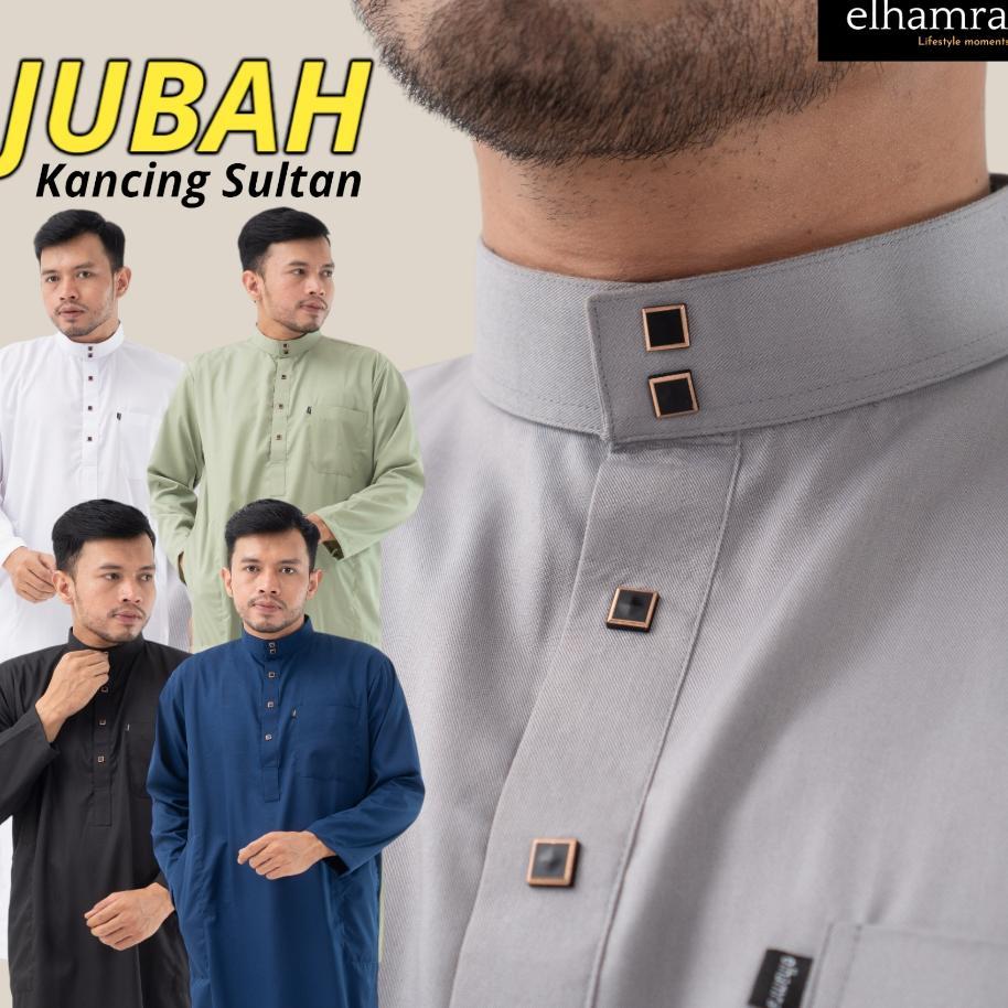 Elhamra - Jubah Slimfit Dewasa Gamis Pria Kancing Sultan Bahan Toyobo M33B
