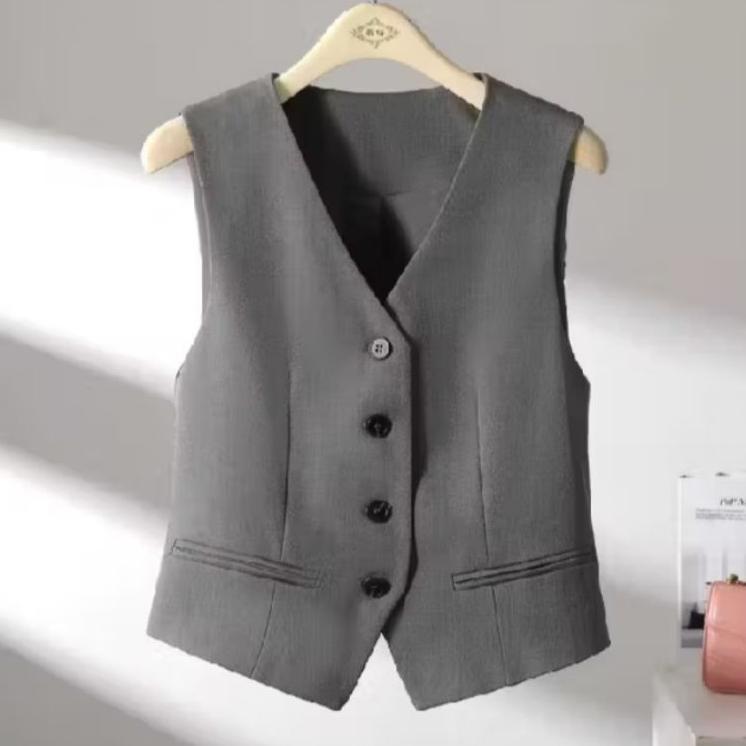 ( Diskon 50 ) Rompi Vest Blazer Pendek Wanita Stylise Korea / Blazer Wanita Tanpa Lengan