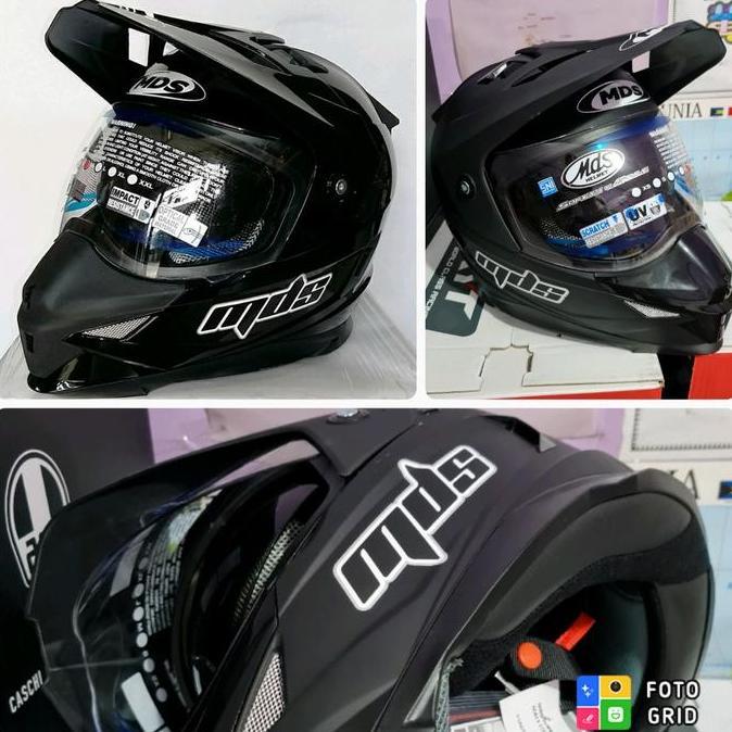 helm mds super moto super pro hitam dof
