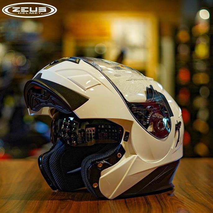 (CCAT) ZEUS ZS 3020 WHITE MODULAR DOUBLE VISOR