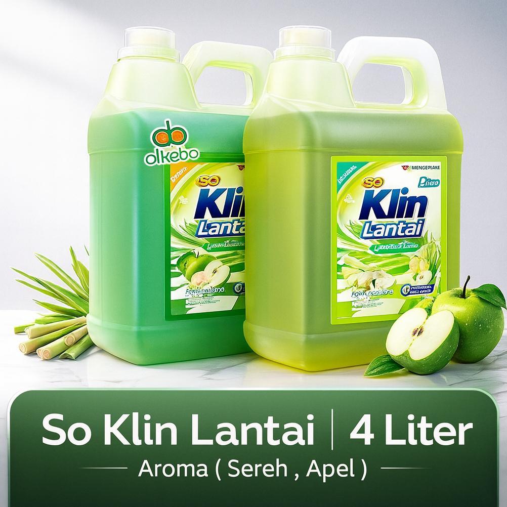 NEW So Klin Lantai 4 Liter Pembersih Lantai 4L Soklin Floor Cleaner Wangi Segar & Higienis [terbaik]